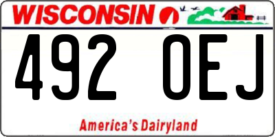 WI license plate 492OEJ