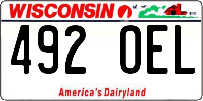 WI license plate 492OEL