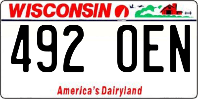 WI license plate 492OEN