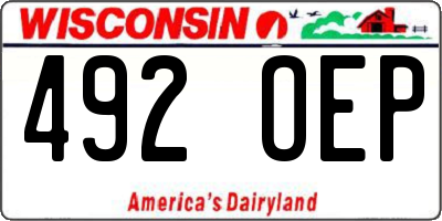WI license plate 492OEP