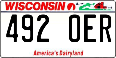 WI license plate 492OER