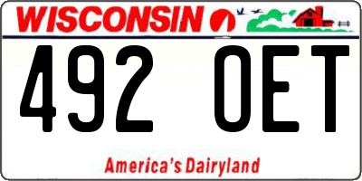WI license plate 492OET
