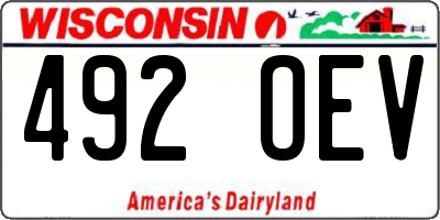 WI license plate 492OEV