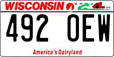 WI license plate 492OEW