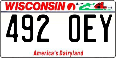WI license plate 492OEY