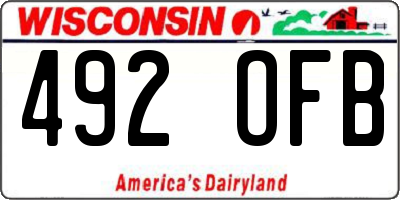 WI license plate 492OFB