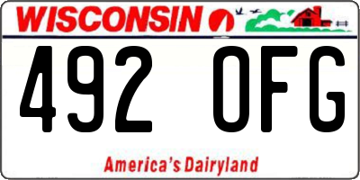 WI license plate 492OFG