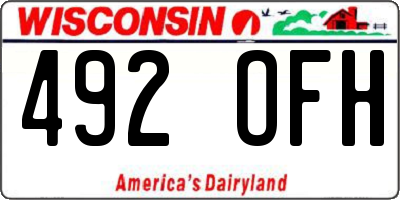 WI license plate 492OFH