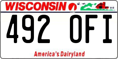 WI license plate 492OFI