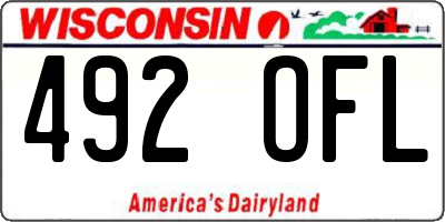 WI license plate 492OFL