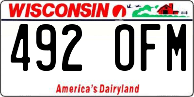 WI license plate 492OFM