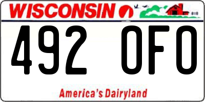 WI license plate 492OFO