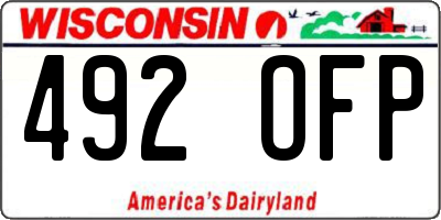 WI license plate 492OFP