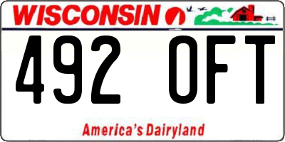 WI license plate 492OFT