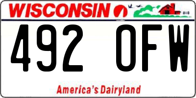 WI license plate 492OFW