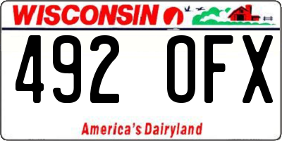 WI license plate 492OFX