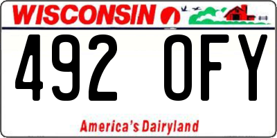 WI license plate 492OFY