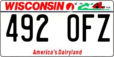 WI license plate 492OFZ