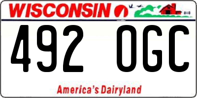 WI license plate 492OGC