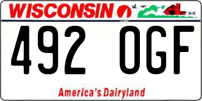 WI license plate 492OGF