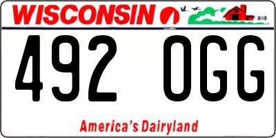 WI license plate 492OGG