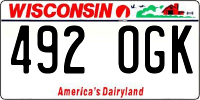 WI license plate 492OGK