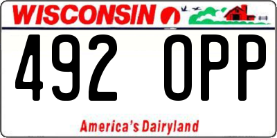 WI license plate 492OPP