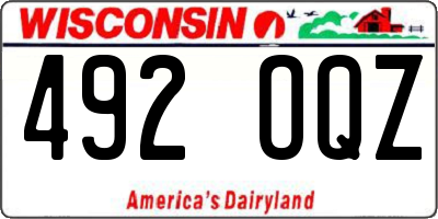 WI license plate 492OQZ