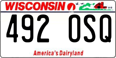 WI license plate 492OSQ
