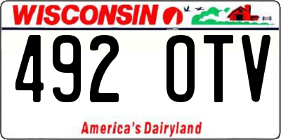 WI license plate 492OTV