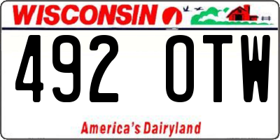 WI license plate 492OTW
