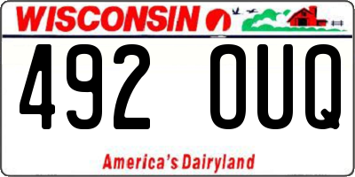 WI license plate 492OUQ