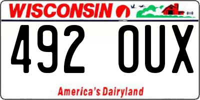 WI license plate 492OUX