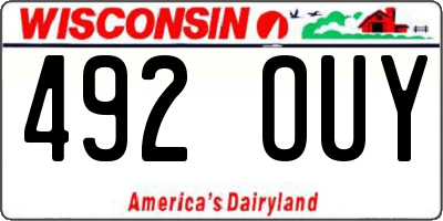 WI license plate 492OUY