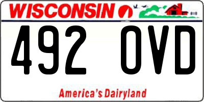 WI license plate 492OVD