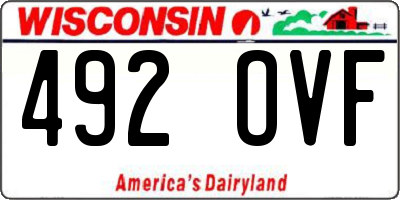 WI license plate 492OVF