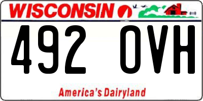 WI license plate 492OVH