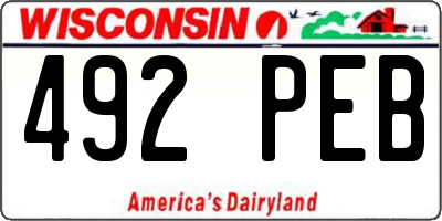 WI license plate 492PEB