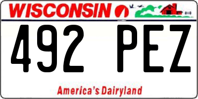 WI license plate 492PEZ
