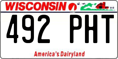 WI license plate 492PHT