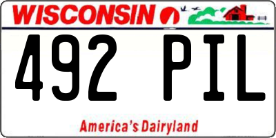 WI license plate 492PIL
