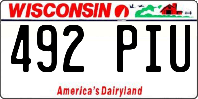 WI license plate 492PIU
