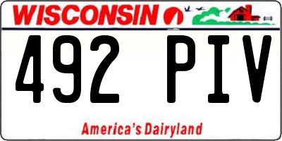 WI license plate 492PIV