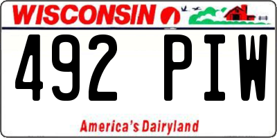 WI license plate 492PIW