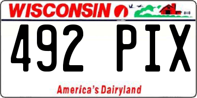 WI license plate 492PIX