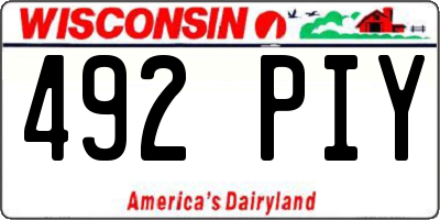 WI license plate 492PIY