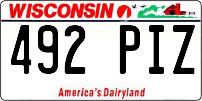 WI license plate 492PIZ