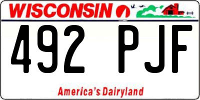 WI license plate 492PJF
