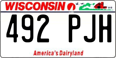 WI license plate 492PJH