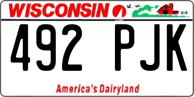 WI license plate 492PJK